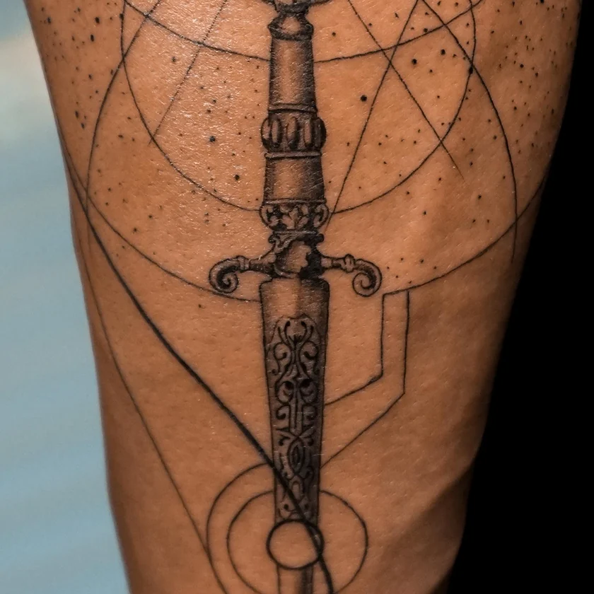 Espada e geometria no antebraço