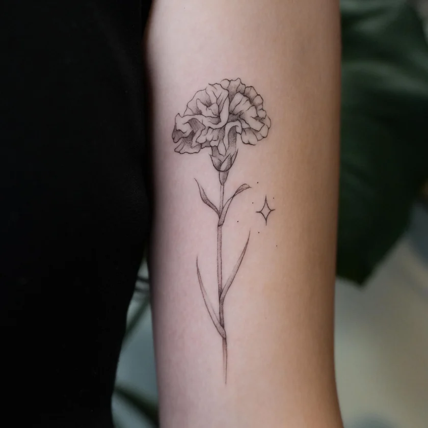 Pequena rosa no braço